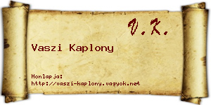 Vaszi Kaplony névjegykártya